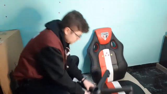 CADEIRA GAMER DE TIMES DE FUTEBOL CADEIRA GAMER SÃO PAULO SPFC 3316 UNBOXING E REVIEW