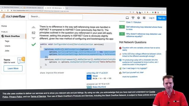 C# Clean Arch Entity Framework Core 2018 | S4P13 | Self Referencing loop in JSON