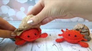 Крабики вязаные крючком. Crochet crab