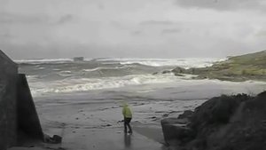 Огромная волна уносит людей в море страшные кадры