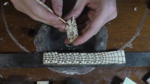 Резьба по кости . цевка.  четки паук