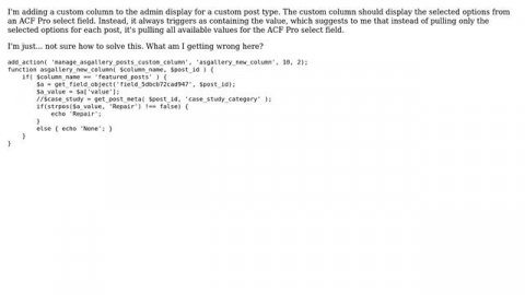 Wordpress: Custom sorting in post columns by ACF Pro Select Field (2 Solutions!!)
