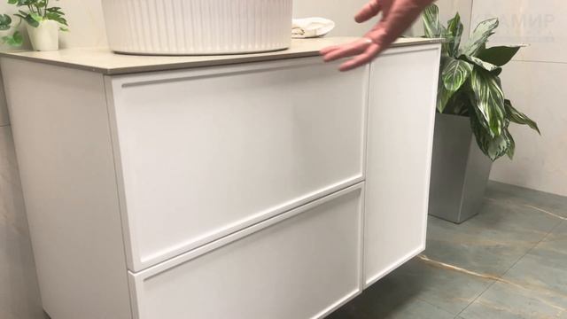 Тумба с раковиной AVS Палитра 90 L (36x36) белая, 2 ящика и дверка смотреть онлайн