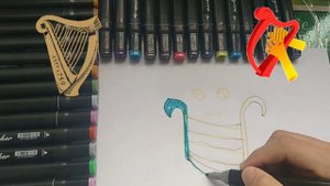 как можно нарисовать арфу | drawing for children srfa