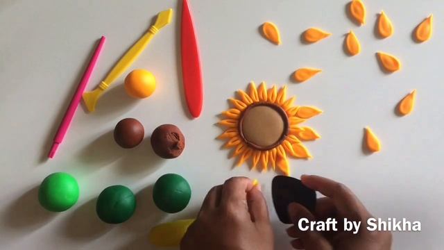 ♥️ Clay with me- how to make a sunflower | playdoh model craft tutorial. easy DIY смотреть онлайн