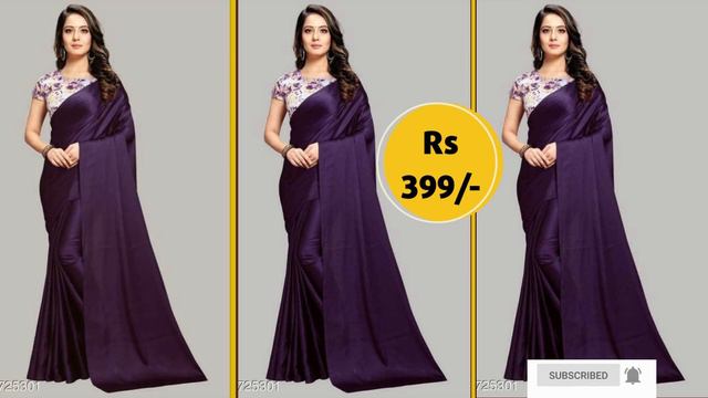 Latest Collections Of High Quality Satin Silk Plain Sarees Under 499 | WhatsApp to Buy | #saree смотреть онлайн