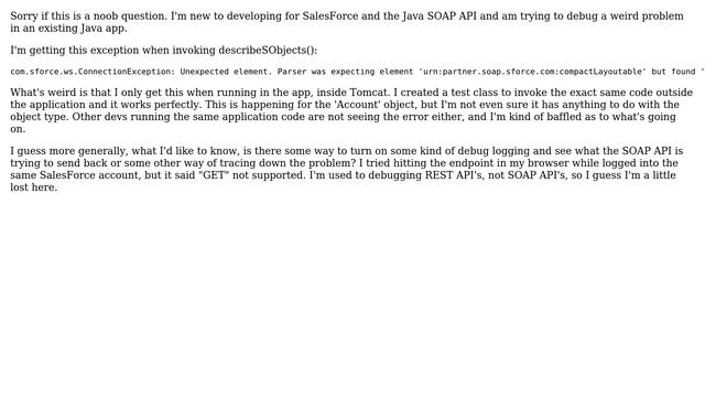 Salesforce: How can I debug SOAP API exceptions in Java code? смотреть онлайн