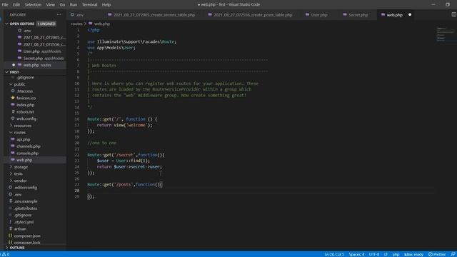 PHP Laravel Eloquent Relationships - (1to1,1toMany,ManytoMany)