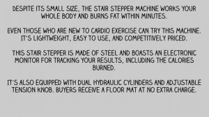 The Stair Stepper Machine builds lower body strength