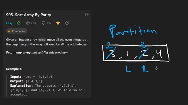 Sort Array by Parity - Leetcode 905 - Python смотреть онлайн