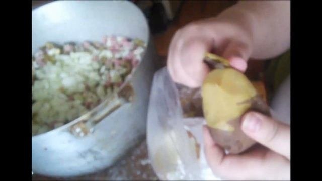Зимний салат с ветчиной(первый раз)