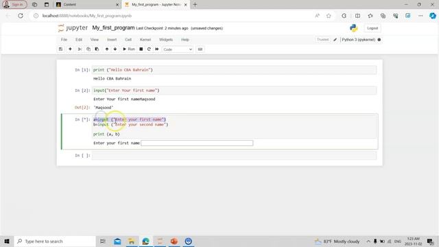 My First Program in Python Input &/ Output