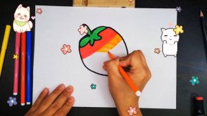 Рисунок для детей радужная клубника | Учимся рисовать ягоды | Drawing strawberries for kids
