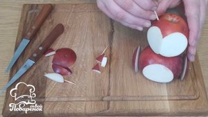 Сова из яблока - красивые поделки из фруктов и для украшения детского стола