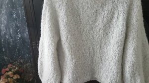 Джемпер из букле готов..презентация с примеркой./Pulli aus bukle Wolle/ ??
