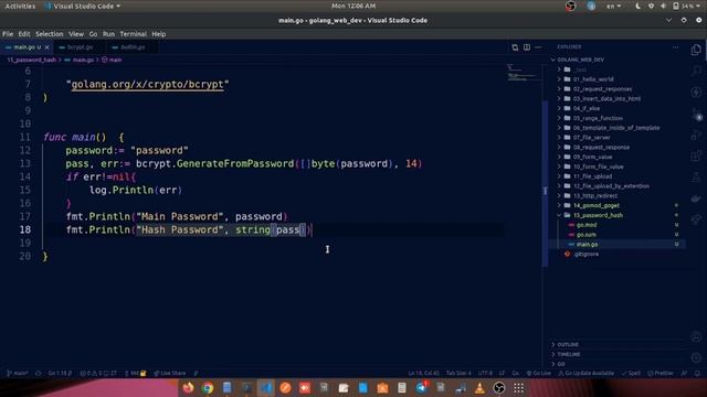 Password hashing using bcrypt in Golang || Golang Web Development Bangla || Learn With Raihan