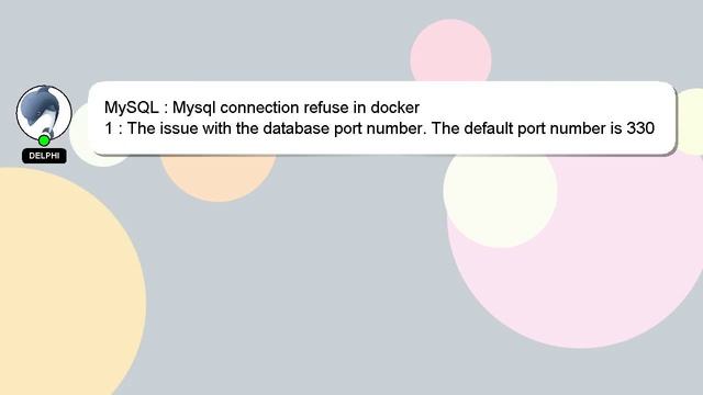 MySQL : Mysql connection refuse in docker смотреть онлайн