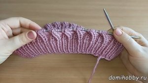 Вязание шапочки спицами узором Танцующая Резинка