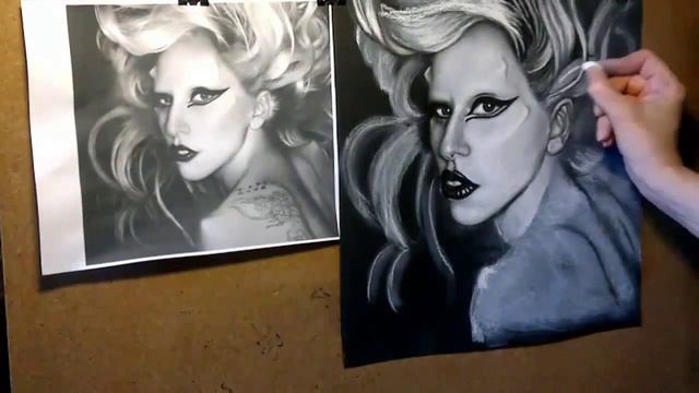 Speed drawing of Lady Gaga Born This Way. Урок рисования - Леди Гага.