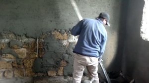 Маячная штукатурка тырсой