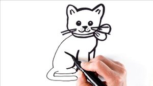 Как нарисовать котёнка/ мультик раскраска кошка для детей / учим цвета