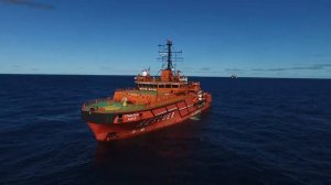 Многофункциональное спасательное судно "Спасатель Карев". Обслуживание шельфовых буровых.