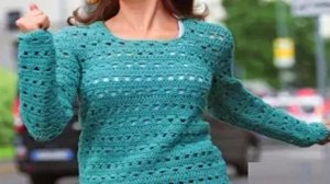 Ажурный узор крючком для пуловера - Вязание Крючком