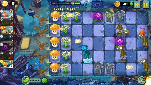 Прохождение Растения против зомби 2, Тёмные века, 7-я ночь смотреть онлайн