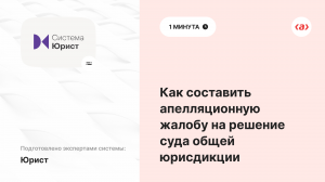 Как составить апелляционную жалобу на решение суда общей юрисдикции