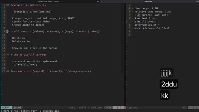 Use Ex commands in Vim смотреть онлайн
