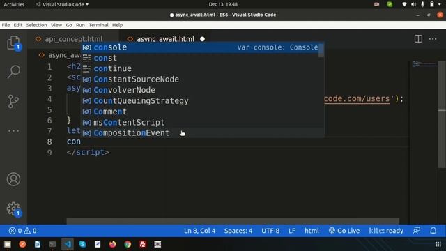 API handling with Promise | Use fetch with async await | API in ECMA script | ES6 full tutorial