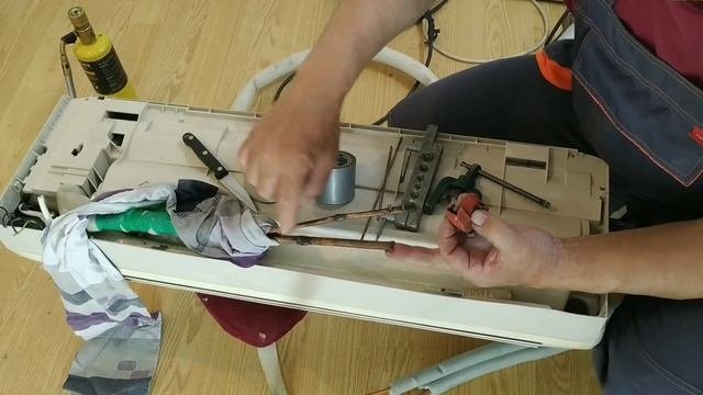 Как повесить б.у.кондиционер своими руками. Паяем трубки.Часть 1#кондиционер #установкакондиционеро