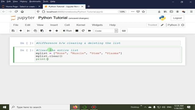 Difference Between Deleting & Clearing Lists | Python 4 You | Lecture 103