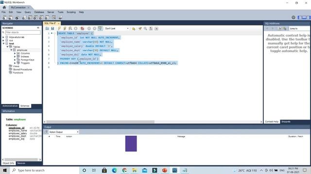 How to get a table create,insert,update and delete script in MySQL Workbench ? | KK JavaTutorials