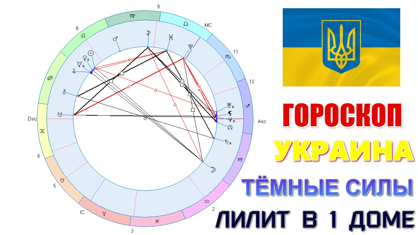 Гороскоп Украины. Лилит в 1 доме страны. Чёрная Луна делает своё грязное дело. Новые данные