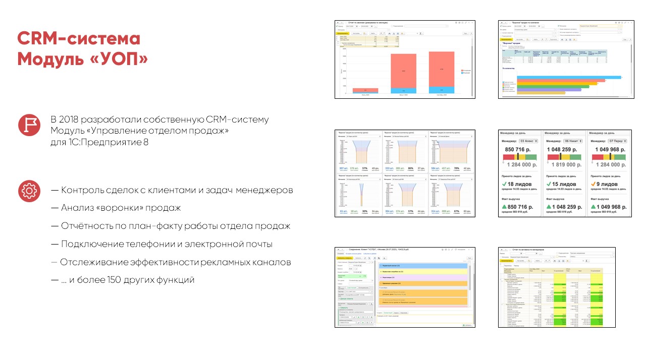 CRM для 1С. Обзор модуля УОП. Часть 2: Модуль «Управление отделом продаж» для 1С:Предприятие 8.