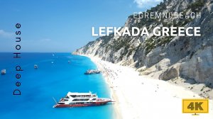 Best Beaches ? Egremni Beach, Lefkada Greece ? Deep House Drone 4K Footage