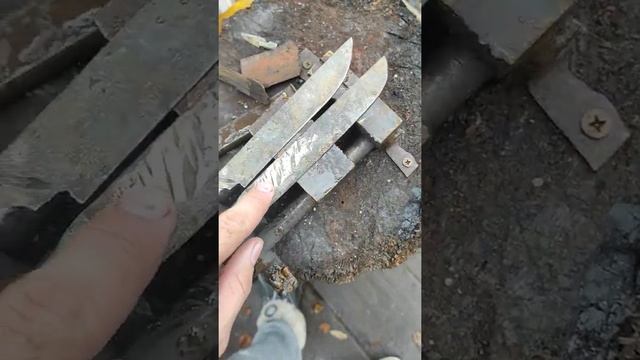 Нож из лопатки авиационного двигателя 2. #кованныйнож