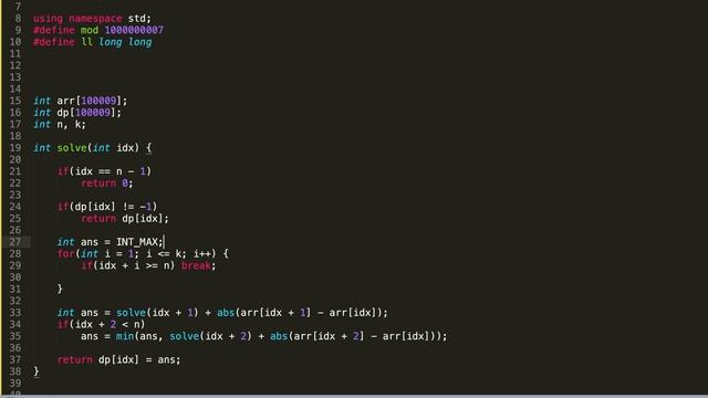 Frog 2 | Problem B | Atcoder DP смотреть онлайн