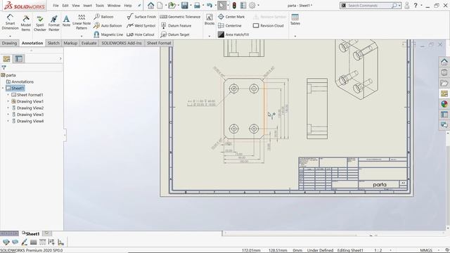 How to Apply Auto Dimensions in SolidWorks Drawing