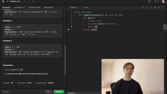 91. Decode Ways - LeetCode Python Solution