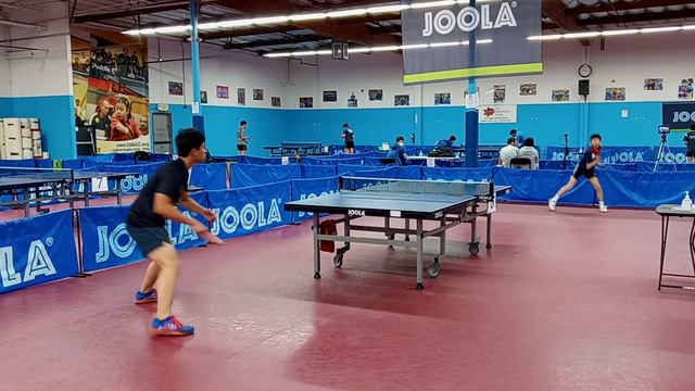 William (2450) vs Jensen (2267) in T2 Challenge Trial at ICC Table Tennis Center on 11-26-2020