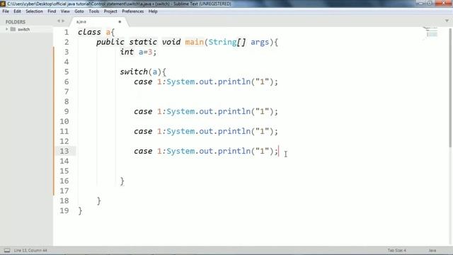 switch case in java