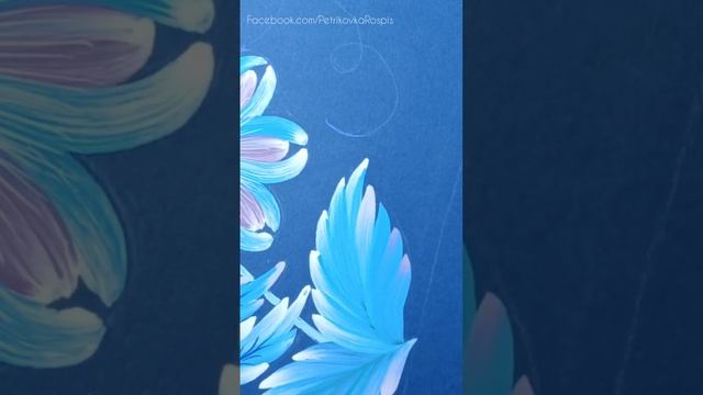 Народження листочка  | Birth of Leaf | OneStroke Painting | Blue Bird on blue background | Beginnin