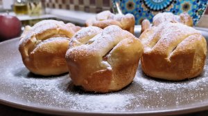 Пышные БУЛОЧКИ с ЯБЛОКАМИ на тесте без дрожжей. Простая выпечка к чаю и на завтрак.mp4