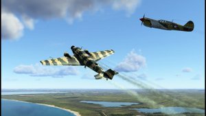 Curtiss P-40 Warhawk против  двух Ju 52,  обе цели уничтожены
