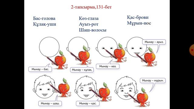 Оң қолымда бес саусақ. 1класс