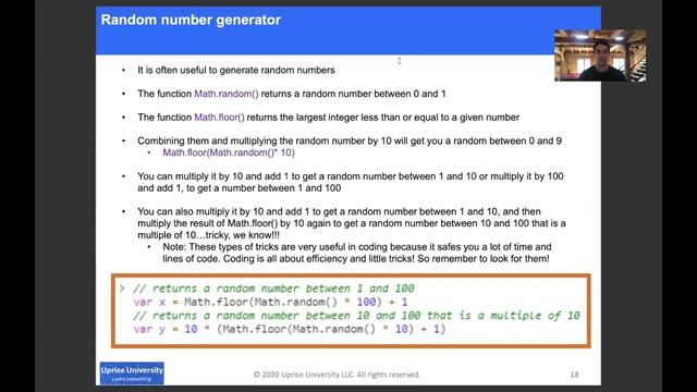 11B. Random Number Generator - Coding Quick Start with JavaScript Coding 101   Lesson 1