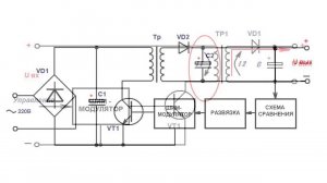 Обратноходовый преобразователь. Принцип работы