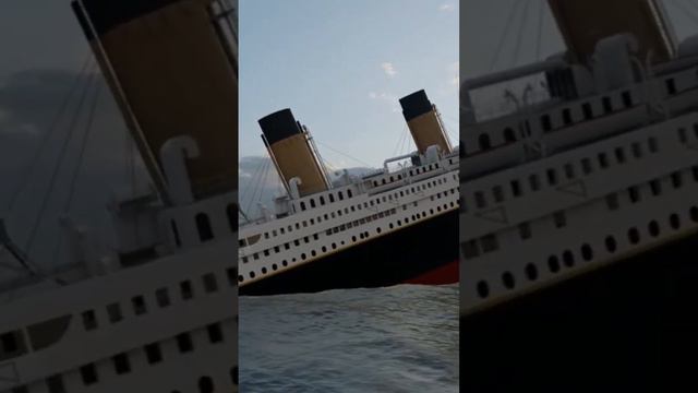 Titanic sinks by stern first